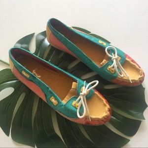 Manelli Vintage colored leather boat shoes size 7